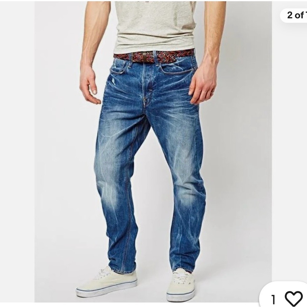 G-STAR RAW Type C 3D Loose Tapered Blue Denim Jeans Men's 31X34